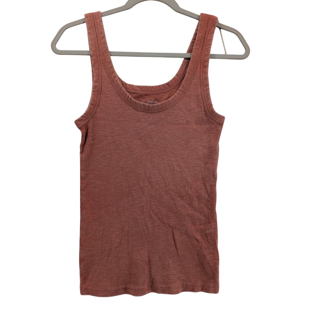 Universal Thread Tank Top L Pink Orange Ribbed Slim Fit Scoop Neck Layering Gym